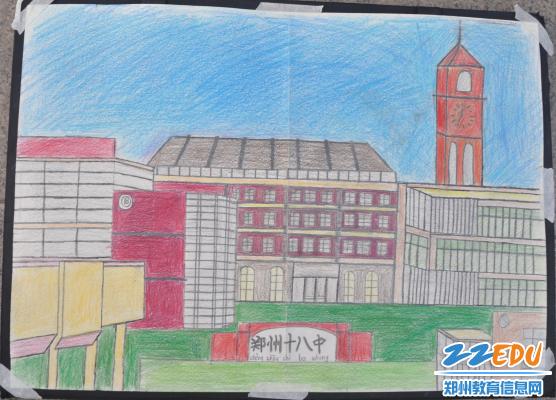 学生水彩画; [18中] "我心中的新校园"绘画赛给力校庆 _ 校园网