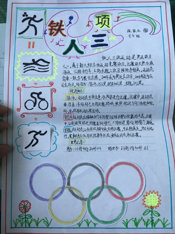 学生制作的奥运手抄报