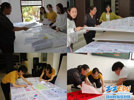 七年级语文教师在认真筛选、张贴优秀手抄报作品 七年级语文教师在认真筛选、张贴优秀手抄报作品