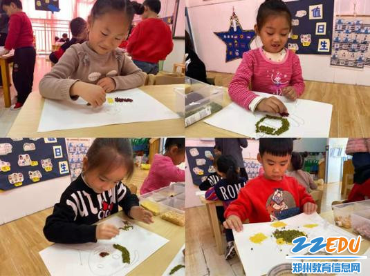 5.孩子们用种子粘贴画 5.孩子们用种子粘贴画