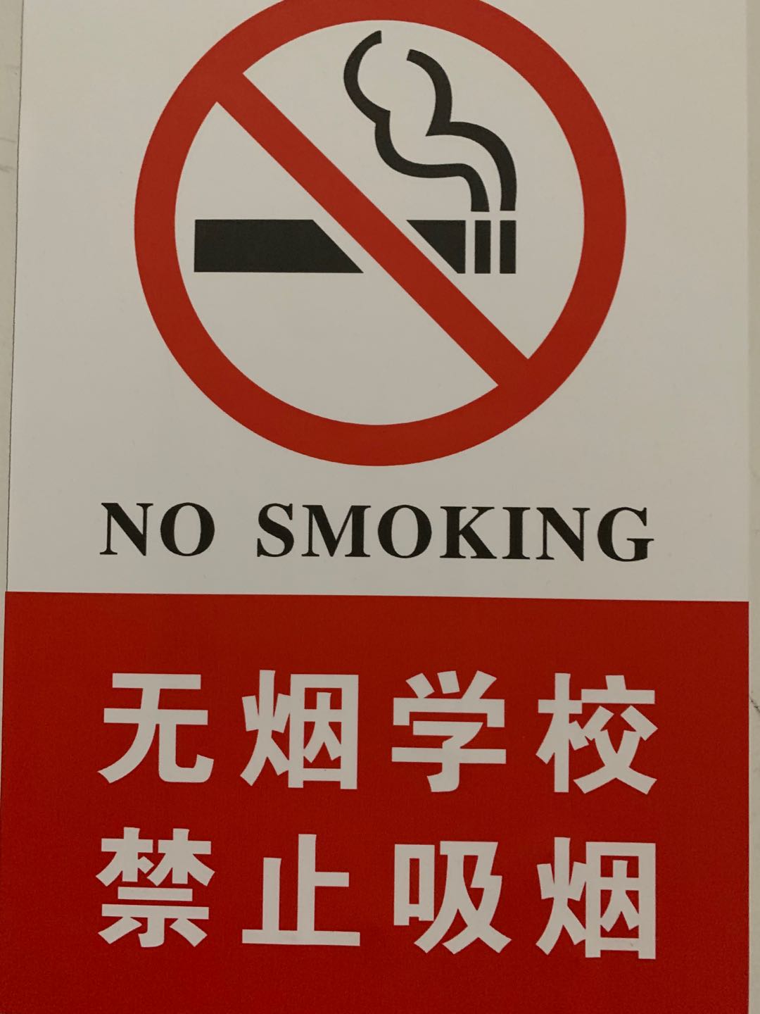 5 楼层张贴的禁烟警示