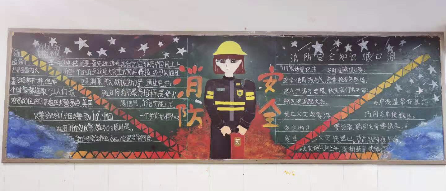 郑州市第107初级中学举行"消防安全在我心"黑板报评展