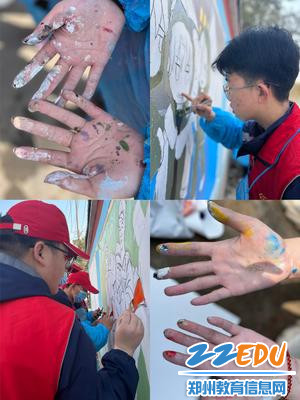 1同学们用手中的画笔在墙壁上绘画出栩栩如生的图画 1同学们用手中的画笔在墙壁上绘画出栩栩如生的图画