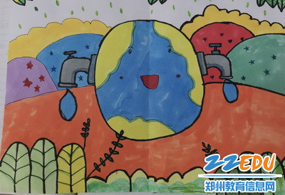 胖庄小学二二班世界水日主题绘画1_调整大小 胖庄小学二二班世界水日主题绘画1_调整大小