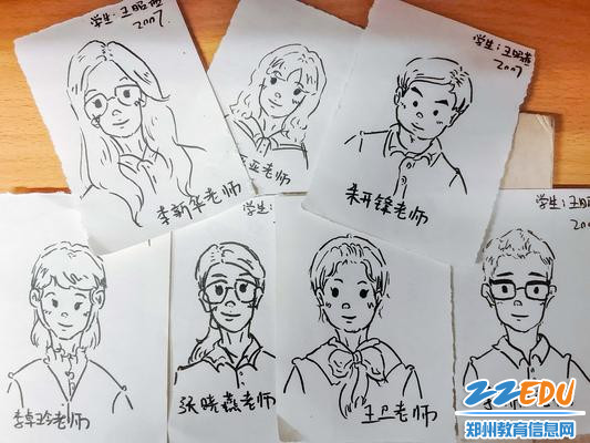1.王昭茜同学为老师们绘制的Q版头像
