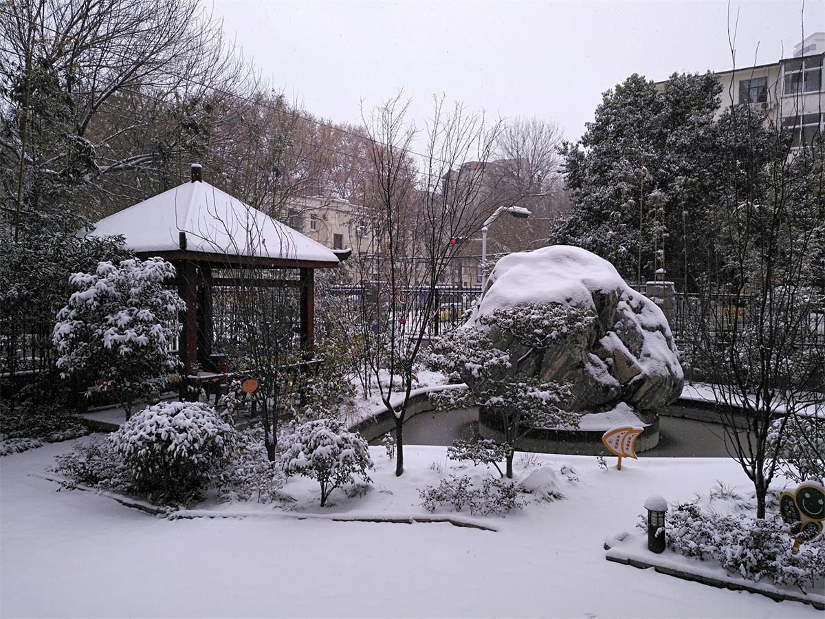 3,学校南花园智慧湖雪景