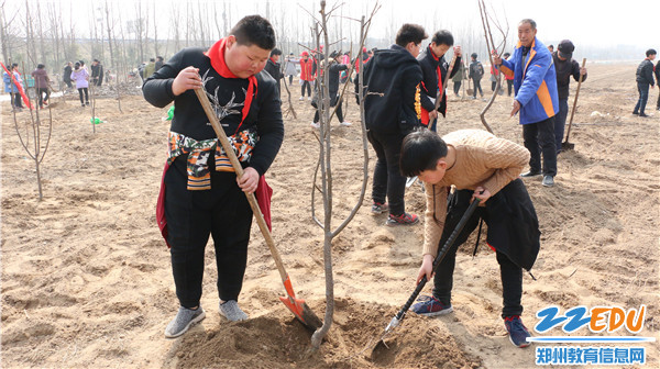 经开区各校开展形式多样的义务植树活动