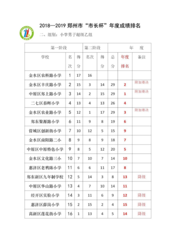 2019.6.3 你上榜了吗？2018-2019年郑州市”市长杯“青少年校园足球联赛年度排名出炉224