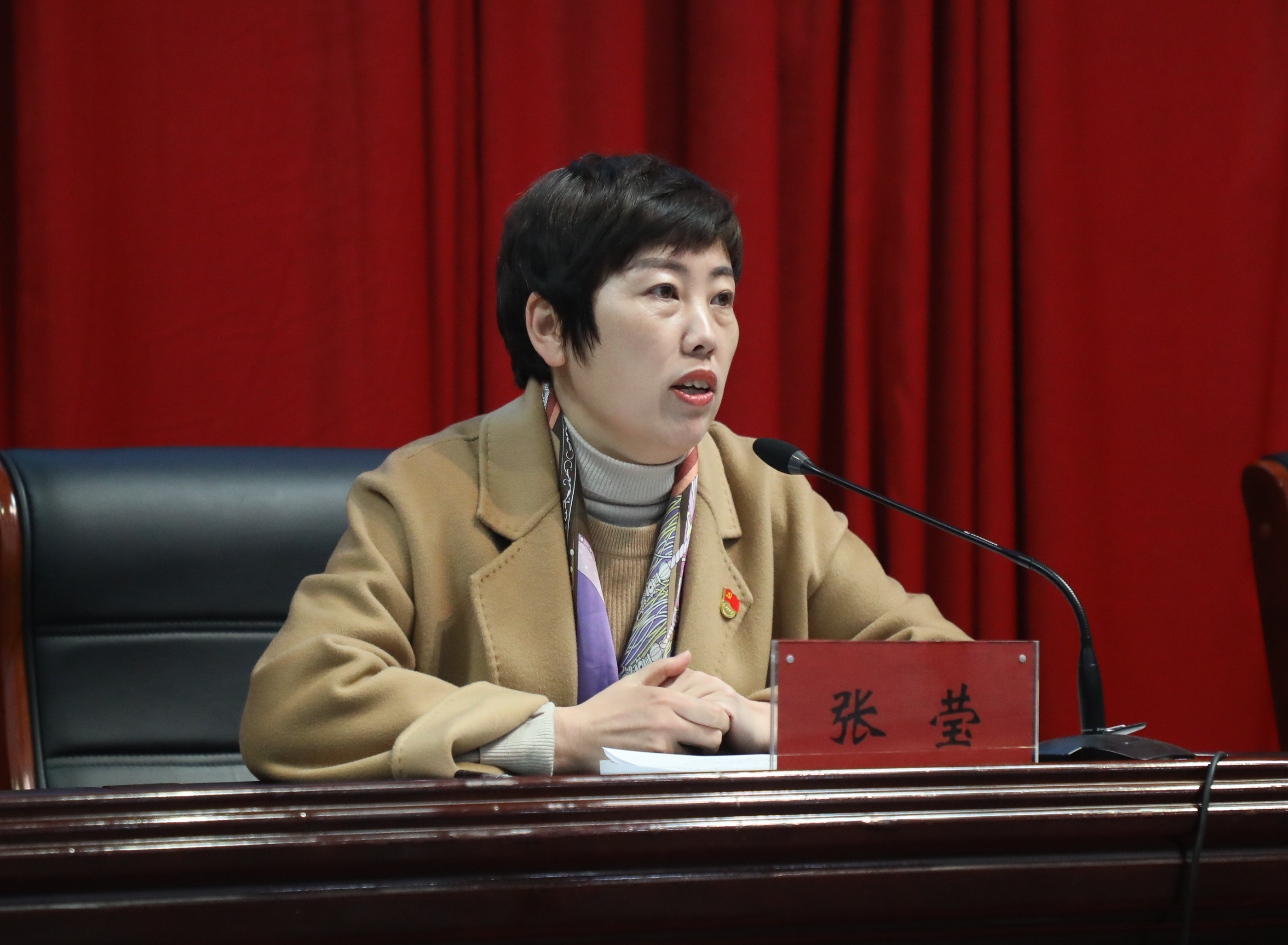 校长张莹主持会议并发表讲话