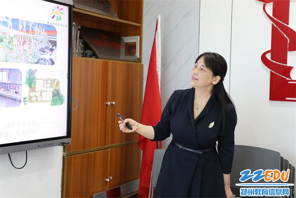 2.郑州市教工幼儿园党支部书记、园长陈春进行食育工作汇报